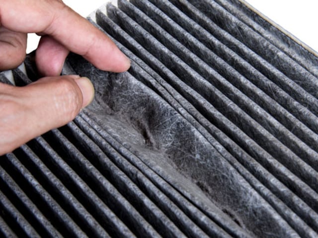 Dirty and moulded cabin filter